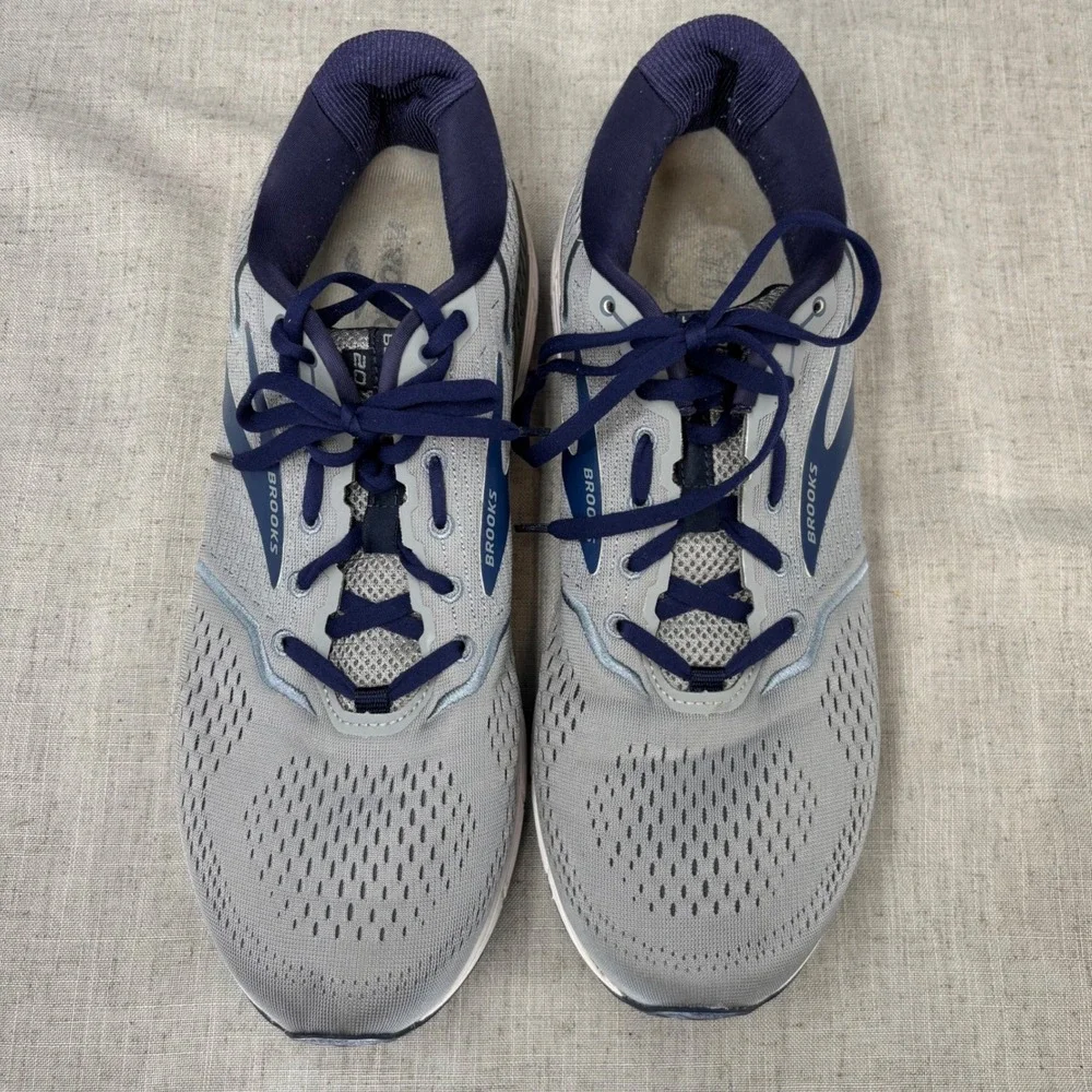 Brooks Beast 20 Shoes Grey Navy Blue Mesh Running Sneakers Men's Size 14 - Picture 5 of 11